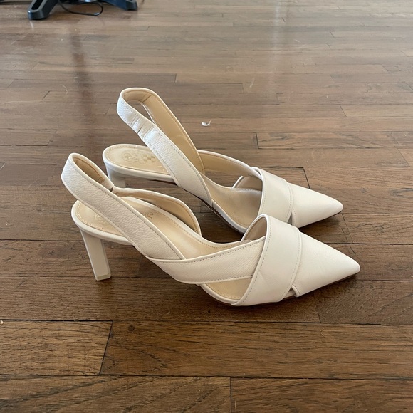 Vince Camuto Shoes - Vince Camuto Cream Slingback Heels